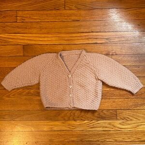 Hand-knit baby sweater - dusty rose